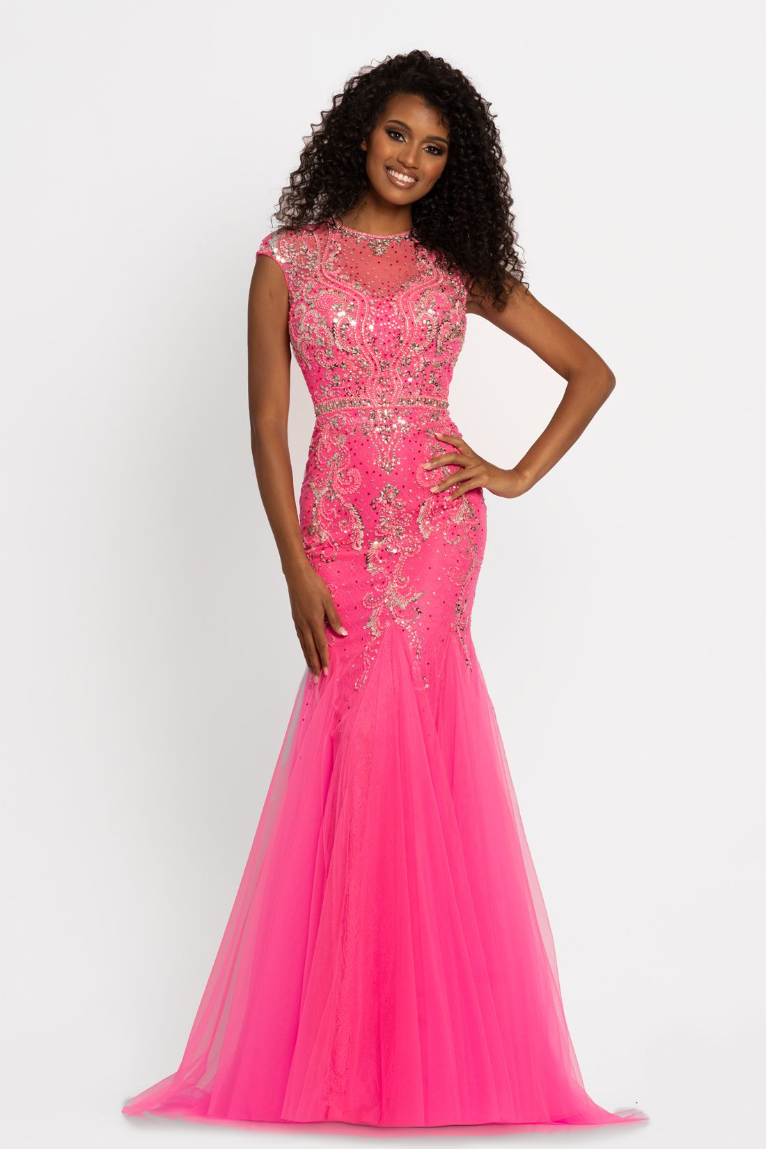 hot pink formal dresses